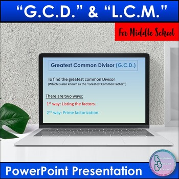 Preview of GCF and LCM | PowerPoint Presentation Lesson Slides | Middle School Math