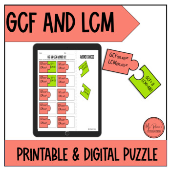 Preview of GCF and LCM Printable and Digital Puzzle 