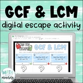 GCF and LCM Self-Checking Digital Escape Activity