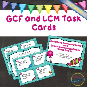 Preview of GCF and LCM Task Cards (Greatest Common Factor and Least Common Multiple)