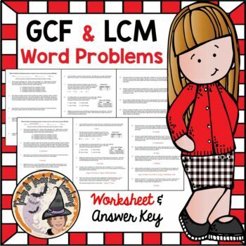 Preview of GCF and LCM Word Problems Worksheet and Answer KEY Greatest Least Common