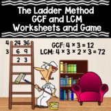 GCF and LCM Worksheets and Game - The Ladder Method