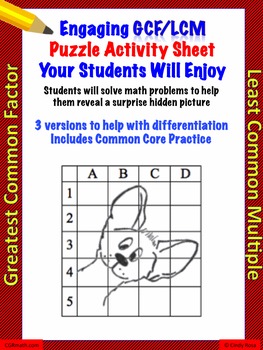 Preview of GCF and LCM differentiated worksheets with common core practice