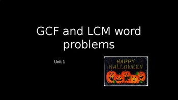 Preview of GCF and LCM word problems - Halloween Theme