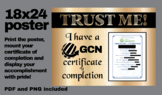 GCN Certificate of Completion Display Poster [18x24]