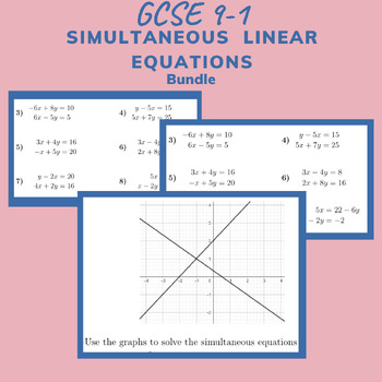 Preview of GCSE 9-1 Simultaneous linear equations Bundle