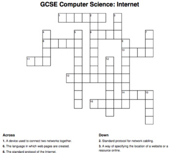 Preview of GCSE Computer Science crosswords (13 topics)