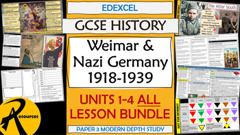 Preview of GCSE History (Edexcel): Weimar & Nazi Germany UNITS 1-4 MEGA BUNDLE