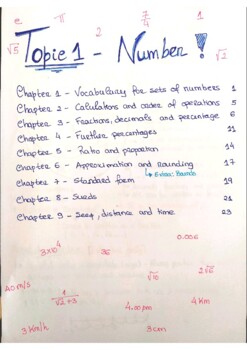 Preview of GCSE/IGCSE Topic 1 - Number 0607/0580