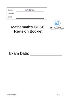 Preview of GCSE Maths 9-1 Revision booklet (Mark Scheme)