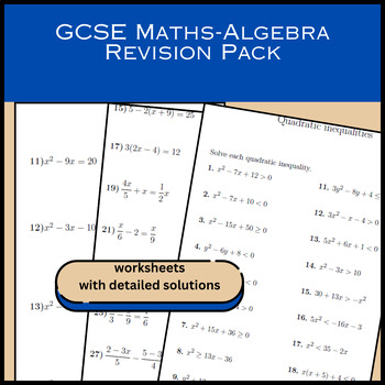 Preview of GCSE Maths-Algebra Revision Pack