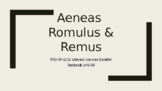 GCSE Myth & Religion - Livy Foundation Stories (Aeneas & Romulus)