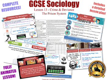 Preview of GCSE Sociology - Prisons - Crime & Deviance - KS4 - FREE LESSON