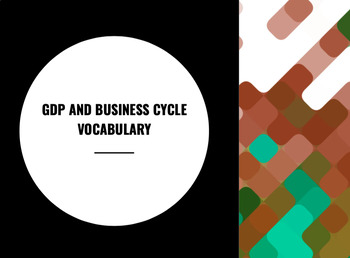 Preview of GDP and Business Cycle Vocabulary with Definitions and Worksheet