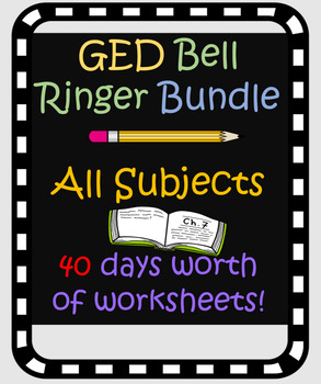 Preview of GED Bell Ringer Bundle:  All GED Subjects - 40 days worth of worksheets