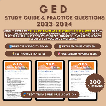 Preview of GED Exam Study Guide 2023-2024 - 200+ Practice Questions & Detailed Explanations