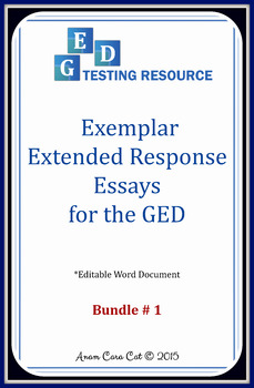 Preview of GED Extended Response Essay Exemplars: 5 Argumentative Essays + Structure Guide