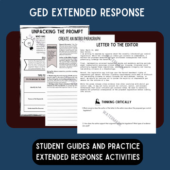 GED Extended Response Resource by GED Teach | TPT