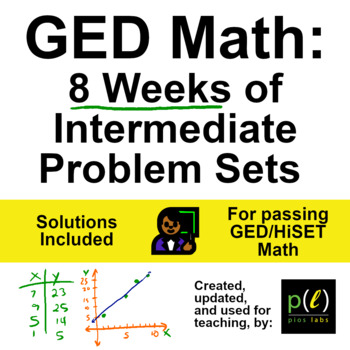 Preview of GED Math - Intermediate Problems - 8 Weeks