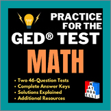 GED® Math - 2 Full-length Practice Tests w/ Completely Exp