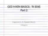 GED Math Visuals:  Learn the TI 30 SX  Lesson #2