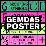 GEMDAS Poster - Order of Operations Poster - Math Classroom Decor
