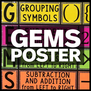 Preview of GEMS Poster - Order of Operations Poster - Math Classroom Decor