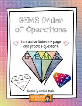 Preview of GEMS - Order of Operations - Interactive Notebook