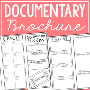 Preview of GENERIC DOCUMENTARY MOVIE STUDY Note Taking Graphic Organizer Activity