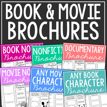 Preview of GENERIC Novel | Movie | Documentary | Character Analysis Activity Worksheets
