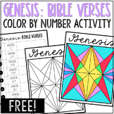 GENESIS Bible Verse Discovery Activity | Color by Number C