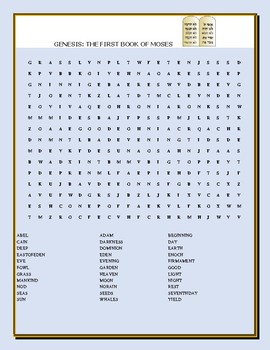 Preview of GENESIS: THE FIRST BOOK OF MOSES:  WORD SEARCH