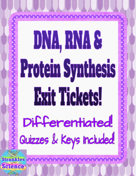 Preview of GENETICS: DNA, RNA, and Protein Synthesis Exit Tickets! Key included!