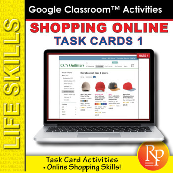 Preview of Shopping Online Task Cards 1: Consumer Life Skills | GOOGLE | Reading Activities