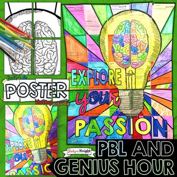 Preview of Genius Hour and Pbl Activity Collaborative Poster With Writing Prompt