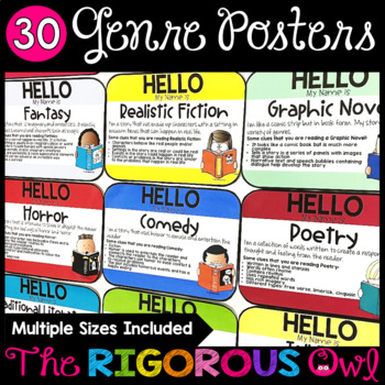 Preview of Genre Posters and Mini Genre Anchor Charts
