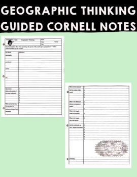 Preview of GEOGRAPHIC THINKING GUIDED CORNELL NOTES