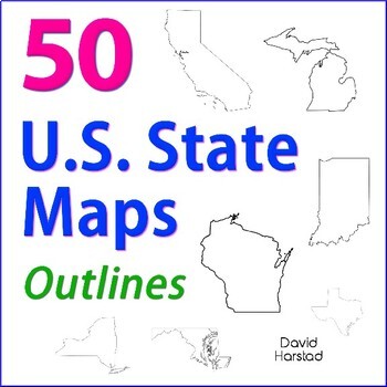Preview of GEOGRAPHY | 50 U.S. State Maps Outlines (K-12)