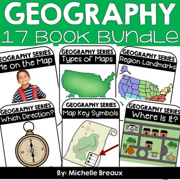 Preview of GEOGRAPHY BUNDLE-- Map Skills & Resources Adapted Books (ULS- February Unit)