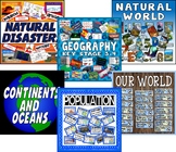 GEOGRAPHY, CONTINENTS OCEANS, NATURAL DISASTERS, POPULATIO