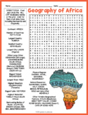 GEOGRAPHY OF AFRICA Word Search Puzzle Worksheet Activity