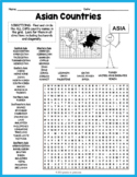 GEOGRAPHY OF ASIA Word Search Worksheet Activity (4th, 5th