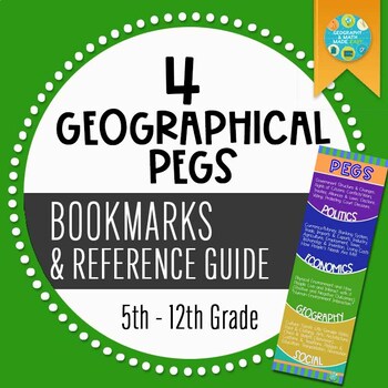 Preview of Geography Pegs (Political, Economic, Social ) Free Bookmarks and Reference Guide
