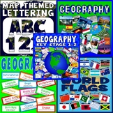 GEOGRAPHY RESOURCES AND DISPLAY, FLAGS, KEY WORDS, MAP LETTERING