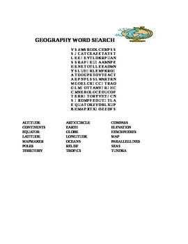 Preview of GEOGRAPHY WORD SEARCH