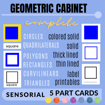 Preview of GEOMETRIC CABINET : 5 PART CARDS