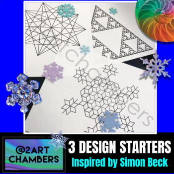 Preview of GEOMETRIC DESIGN STARTER PAGES! Inpsired by Simon Beck Snow Art
