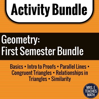 Preview of GEOMETRY ACTIVITY BUNDLE  First Semester