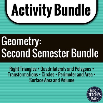 Preview of GEOMETRY ACTIVITY BUNDLE:  Second Semester