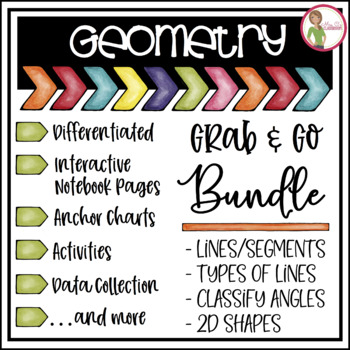 Preview of GEOMETRY BUNDLE -Grab & Go- Lines / Segment / Parallel / Perpendicular / Angles